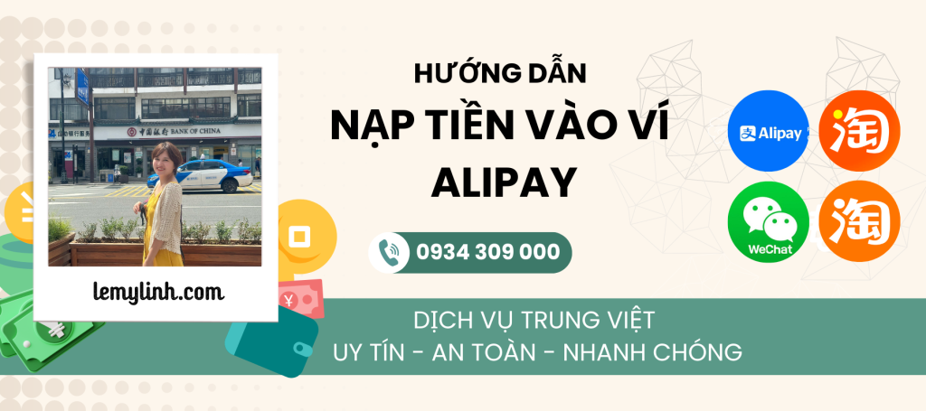 Nạp tiền vào ví Alipay