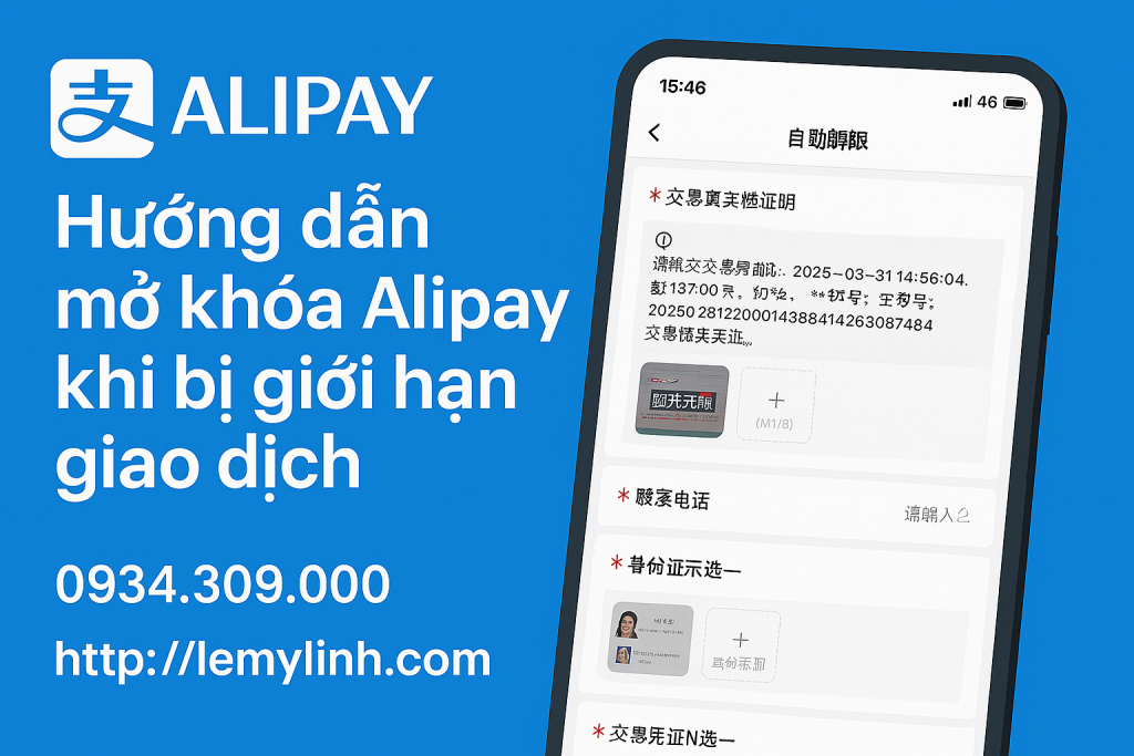 Hướng dẫn mở khoá tài khoản Alipay khi bị giới hạn giao dịch: Cách xác minh giao dịch thành công